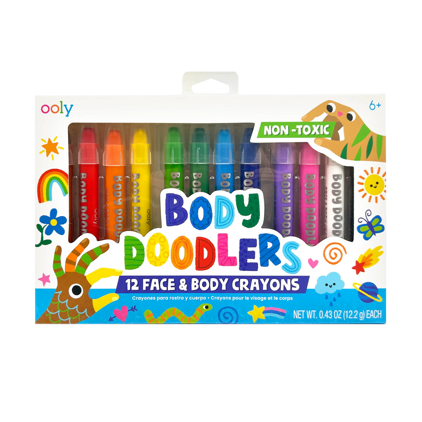 Body Doodlers Face & Body Crayons - Set of 12