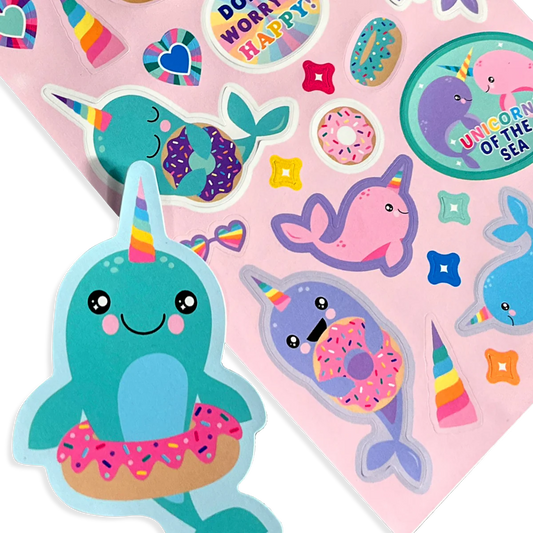 Stickiville Nom Nom Narwhals Scented Stickers
