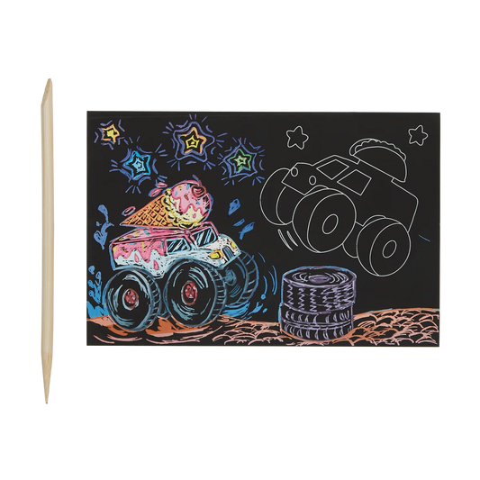 Monster Truck Mini Scratch and Scribble Art Kit