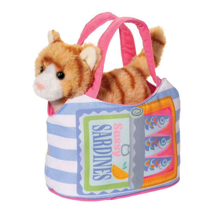 Douglas Toys - Sardine Sassy Pet Sak w/ Orange Striped Cat