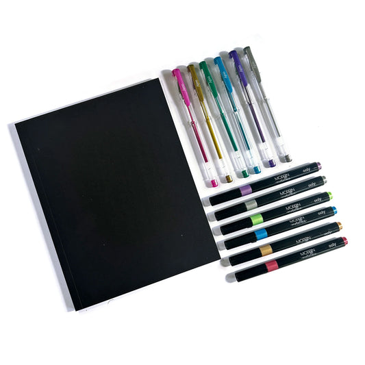 Ooly Modern Metallics: D.I.Y. Sketchbook Kit (13 PC Set)