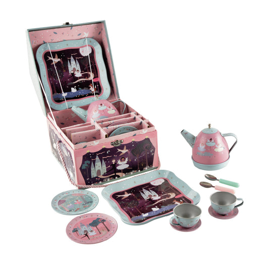 Musical Tin Tea Set 10 Piece- ENCHANTED