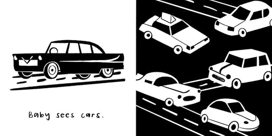 Baby Sees Things That Go: A High-Contrast Board Book for Babies