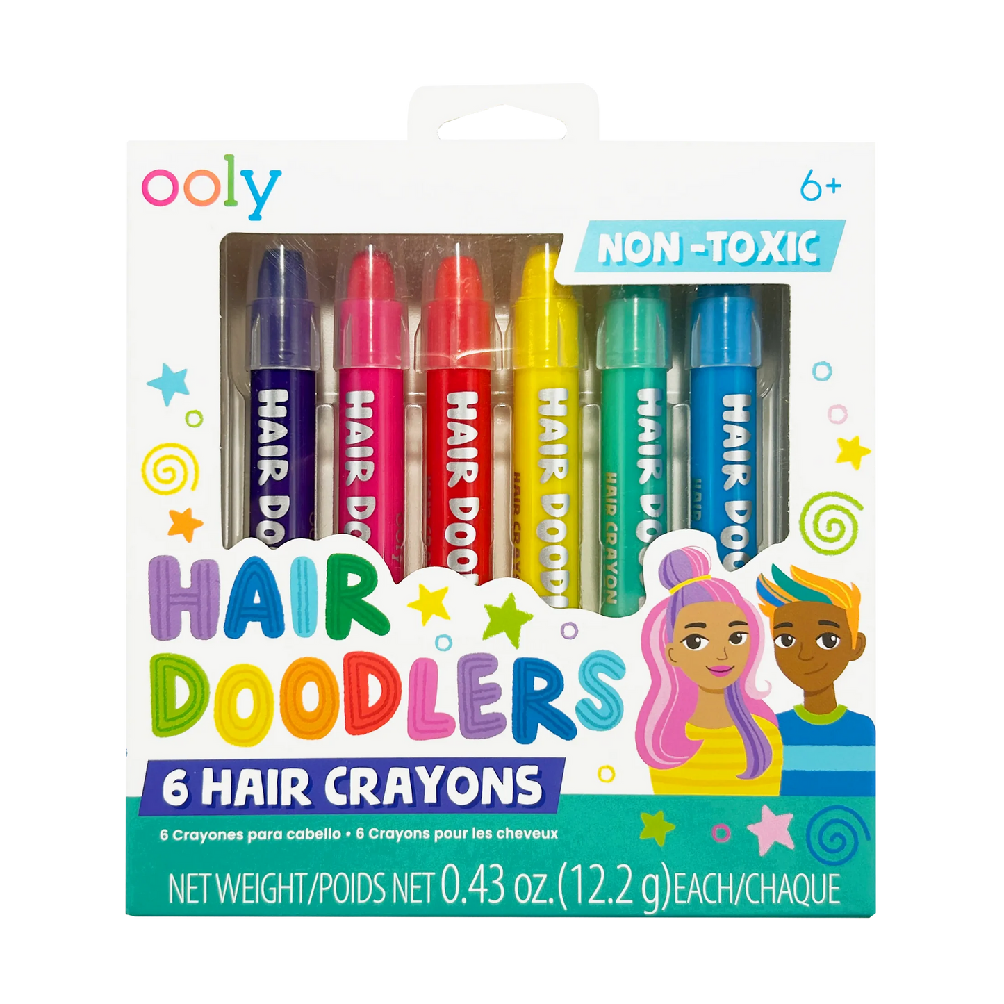 Hair Doodlers Hair Crayons - Set of 6 colours