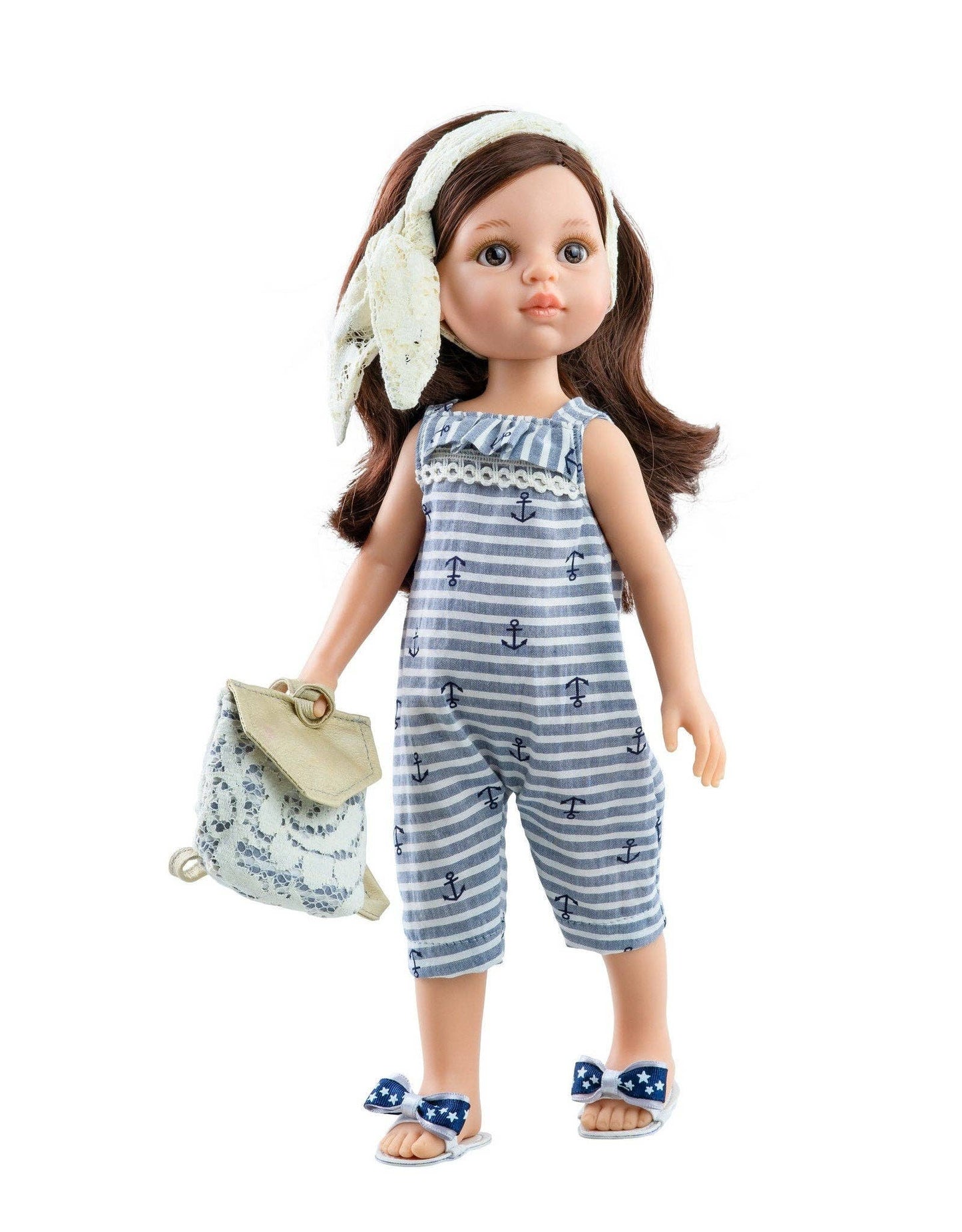 Las Amigas doll - Carol with stripped romper - Paola Reina