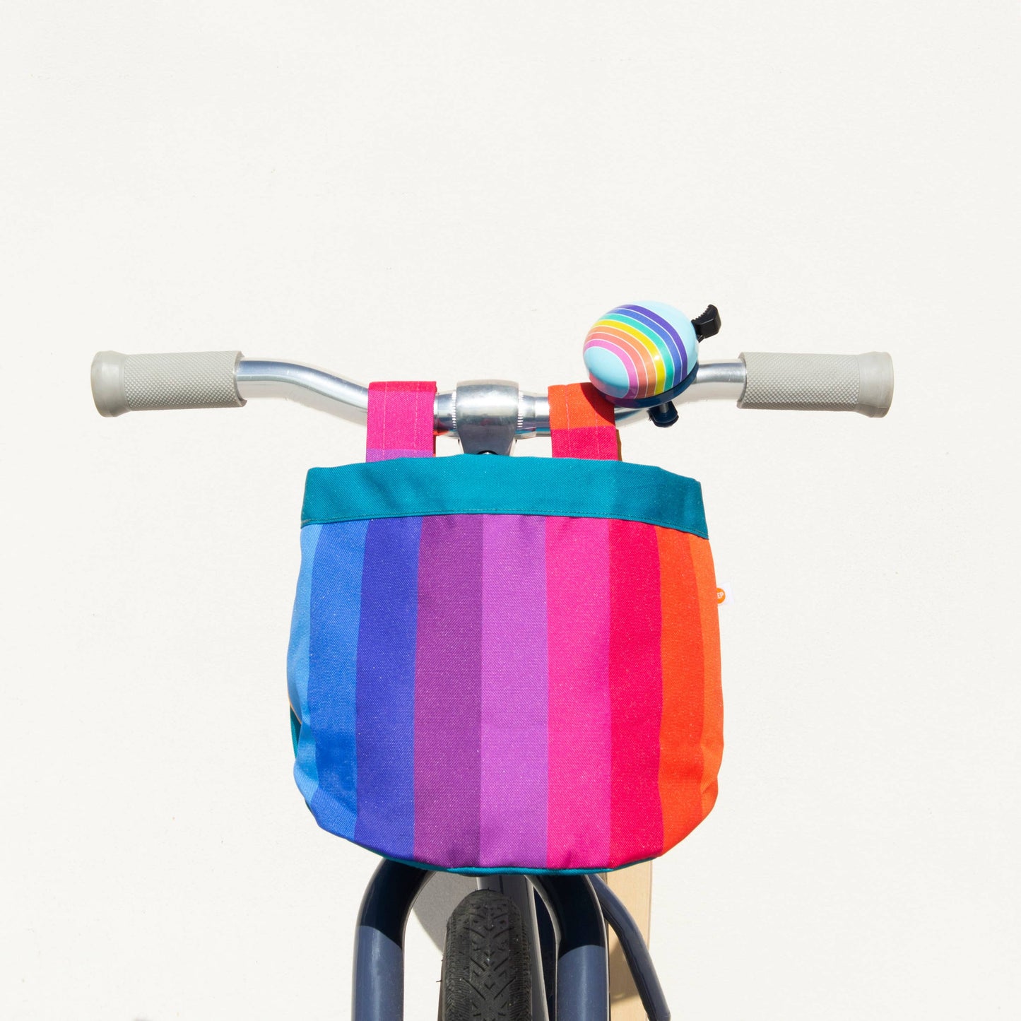 Rainbow Bike & Scooter Front Canvas Basket