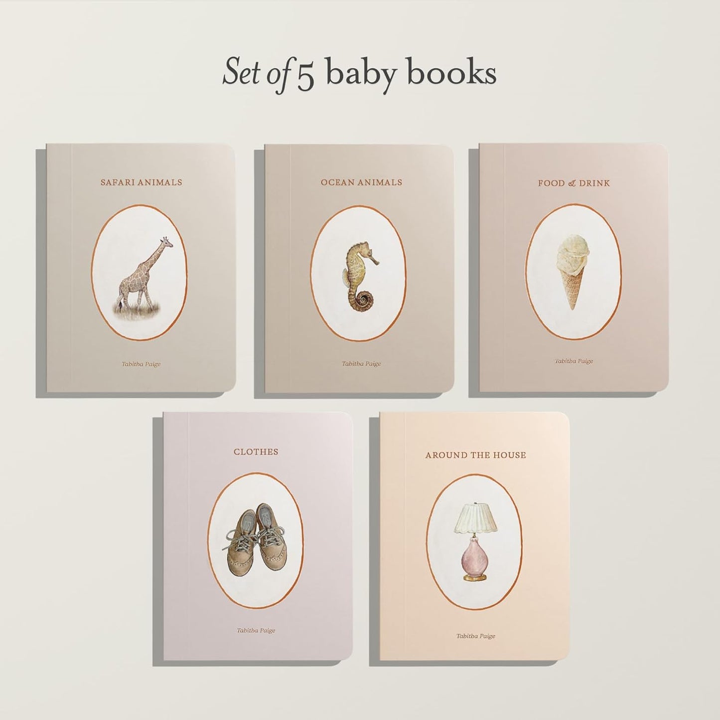 Our Little Library Vol. 2: First 100 Words Board Book Box Set, including Ocean Animals, Safari Animals, Food and Drink, Clothes, and Around the House