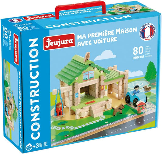 Jeujura Wooden Toys – My First Little Log Farm – 80 Pieces