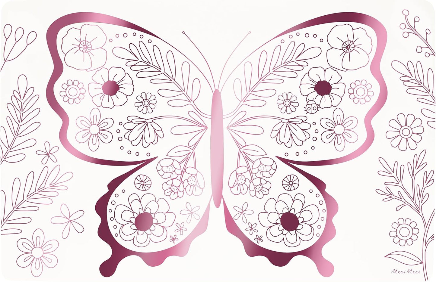 Butterflies & Flowers Colouring Placemats x 8
