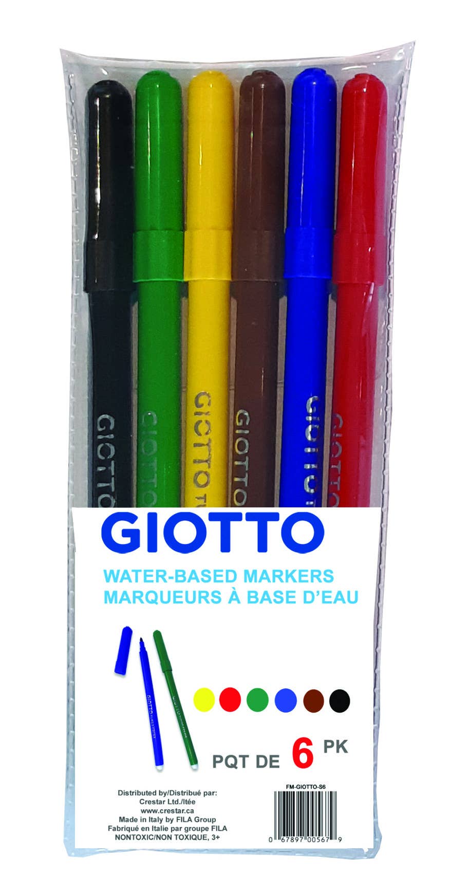 2 Compact coloring mats, wheels & tools + 6 markers