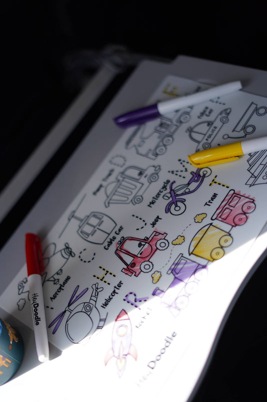 Toot Toot Honk Mini Coloring & Doodle Mat