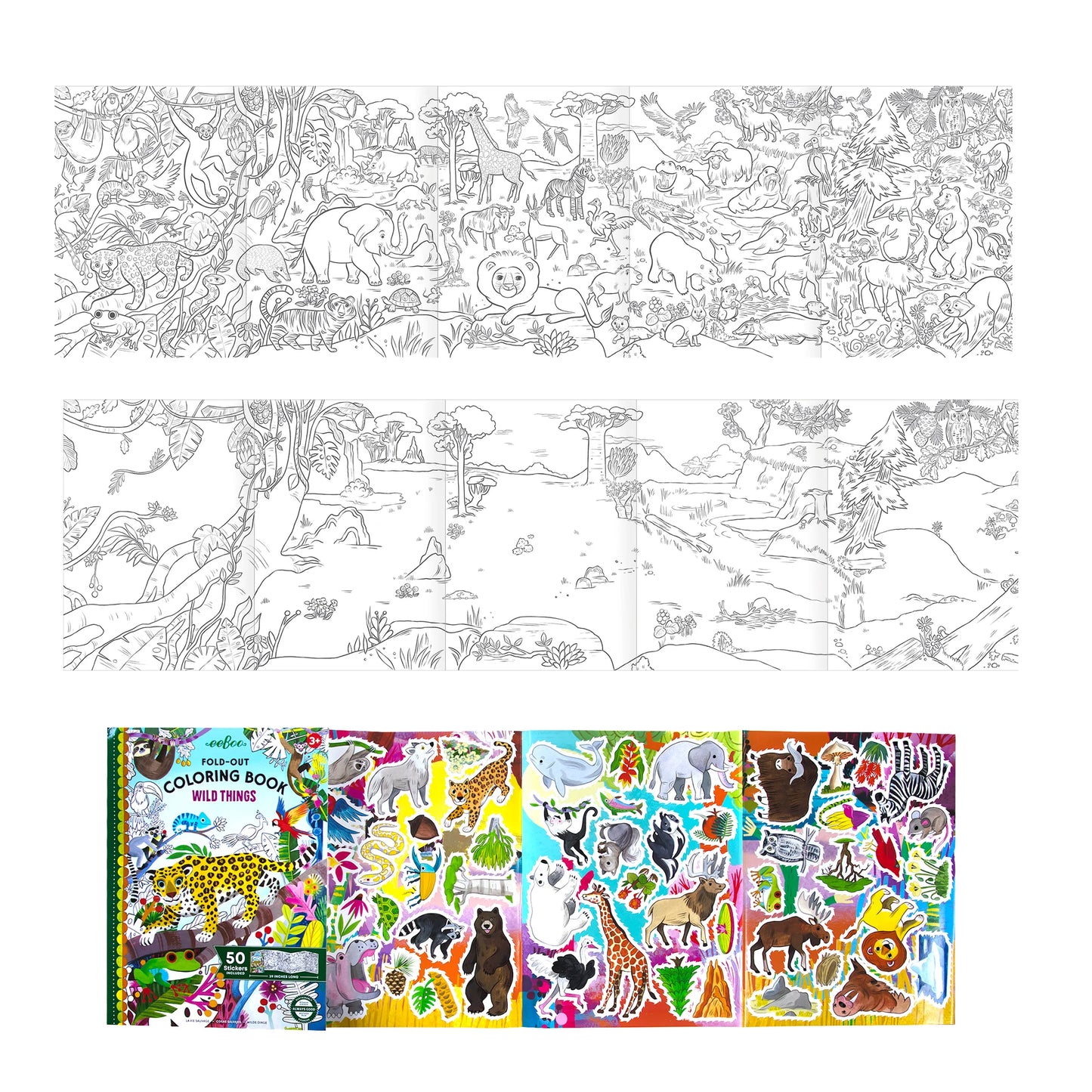 Fold-Out Coloring Book - Wild Things