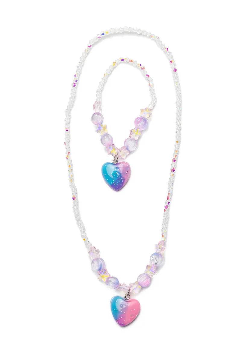 Great Pretenders Galaxy Heart Necklace & Bracelet Set