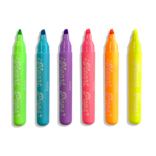 Heart Pops Neon Highlighters - Set of 6