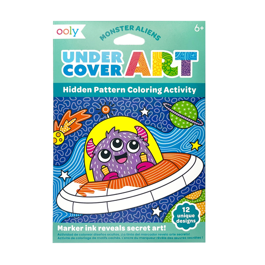 Undercover Art Hidden Pattern Coloring Activity Art Cards - Monster Aliens