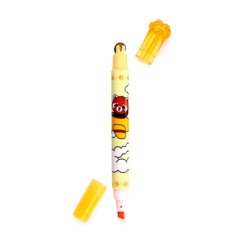 Adoramals Wild 2-in-1 Highlighter & Stamp Wheel Pen