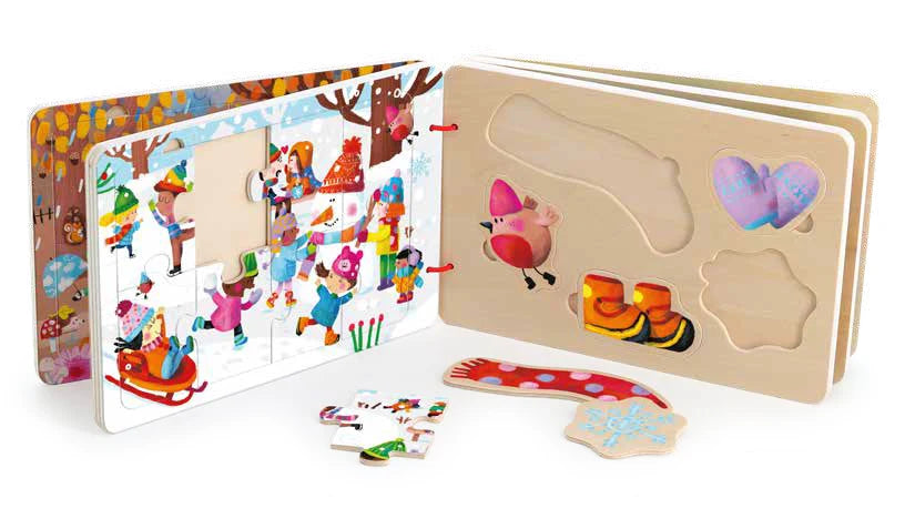 Wooden Puzzle Book, The 4 Seasons by Sophia Touliatou
