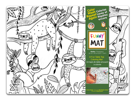 2 compact coloring mats, dinos & sloths