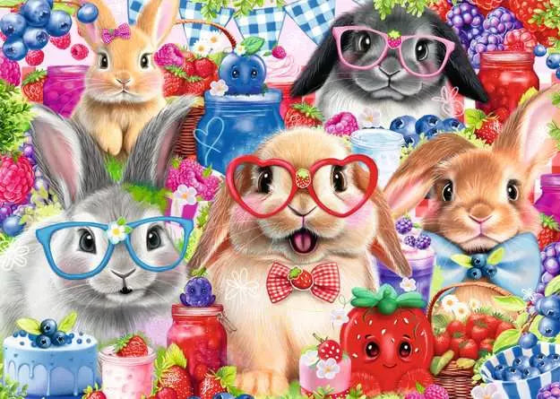 Bunnies and Berries - 35 pcs