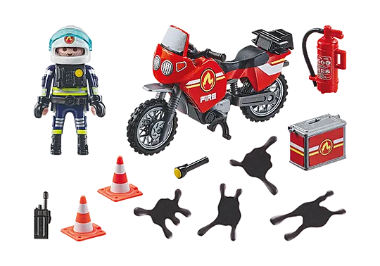 Playmobil - Fire engine at the scene of accident