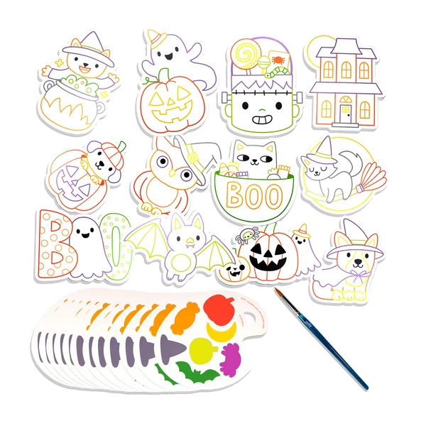 Playful Painters Easy Watercolor Painting Kit - Trick or Treat - 12 Cards