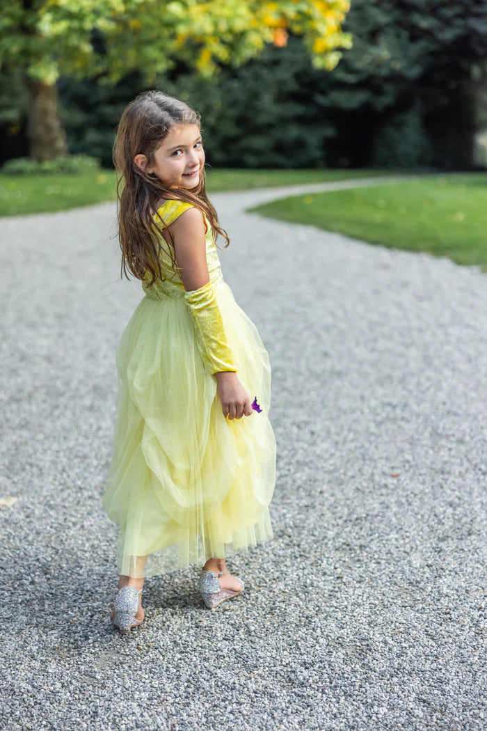 Great Pretenders - Velvety Soft Yellow Princess Gown with Arm Warmers