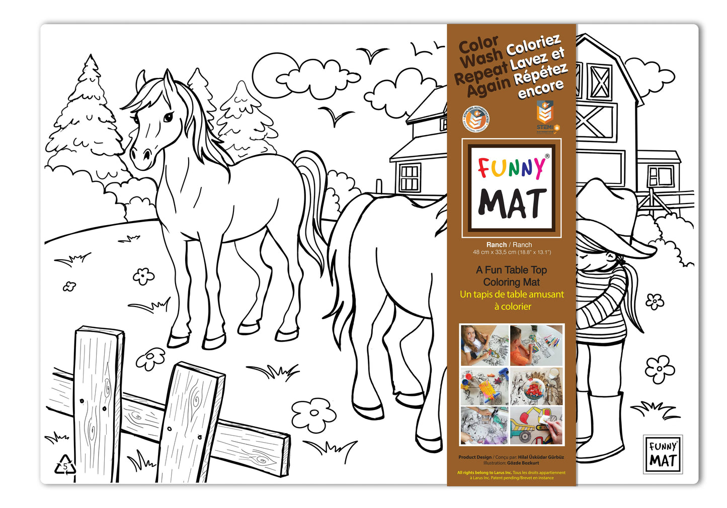 Table top coloring mat, ranch