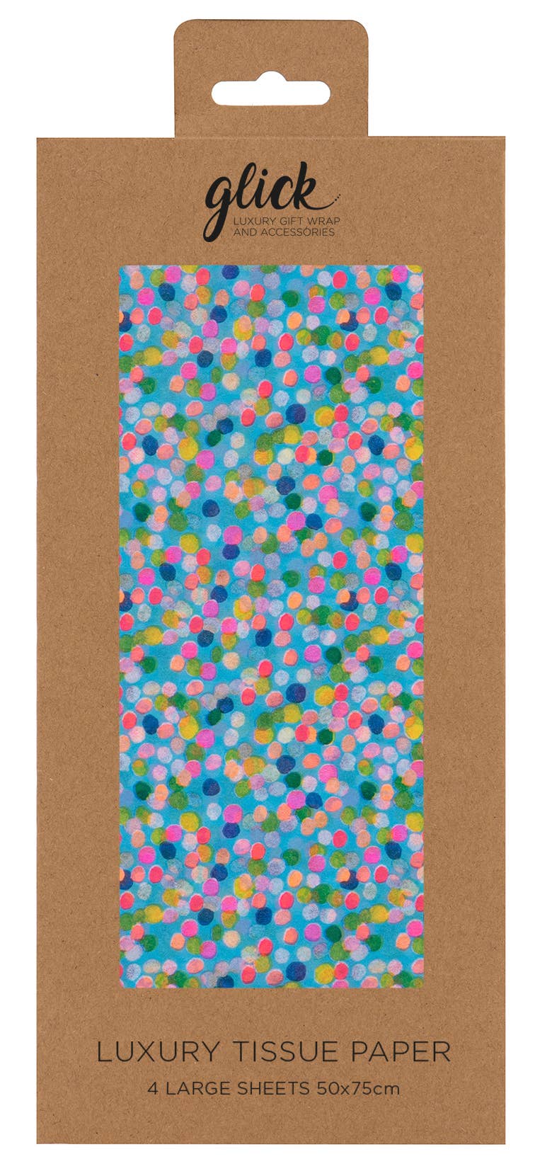 TISSUE SPOTTY BLUE 4 SHEETS