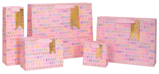 BAG LANDSCAPE LARGE HAPPY BIRTHDAY PINK