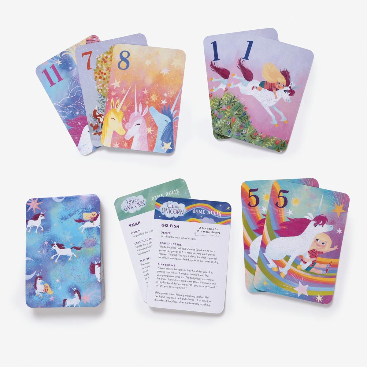 Uni the Unicorn A 3-in-1 Card Deck: Card Games Include Go Fish, Concentration, and Snap