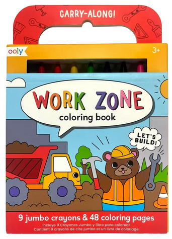 Carry Along Crayons & Coloring Book Kit - Work Zone