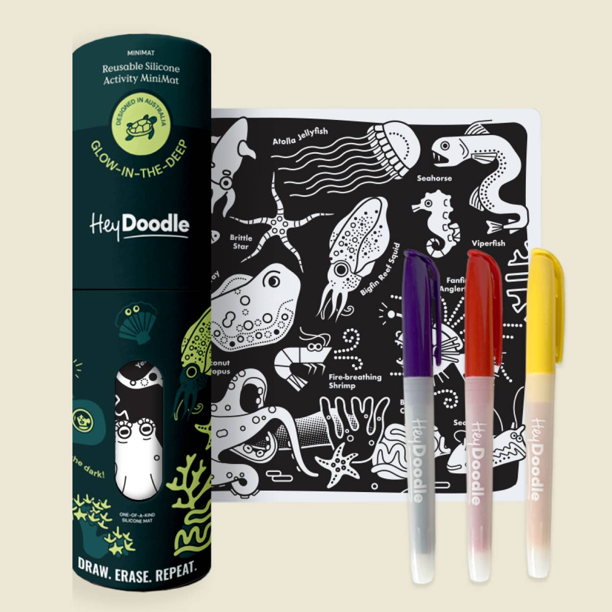 Glow-in-the-deep Classic Mini Coloring & Doodle Mat