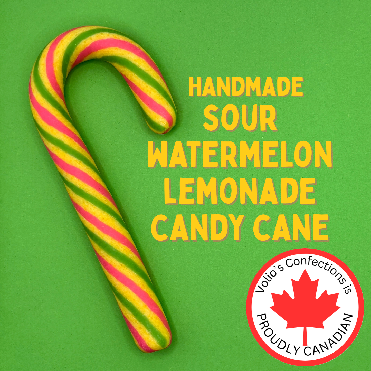 Sour Watermelon Lemonade Handmade Candy Canes