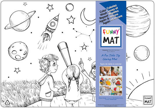 Table top coloring mat, stargazing