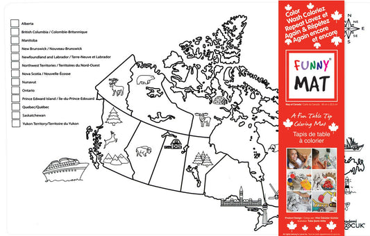 Table top coloring mat, Canada, white