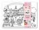 Table top coloring mat, compact size, pastry