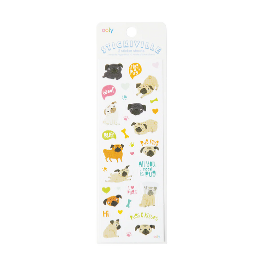 Stickiville Pugs Stickers