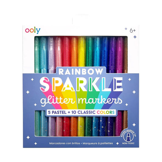 Ooly Rainbow Sparkle Glitter Markers set of 15