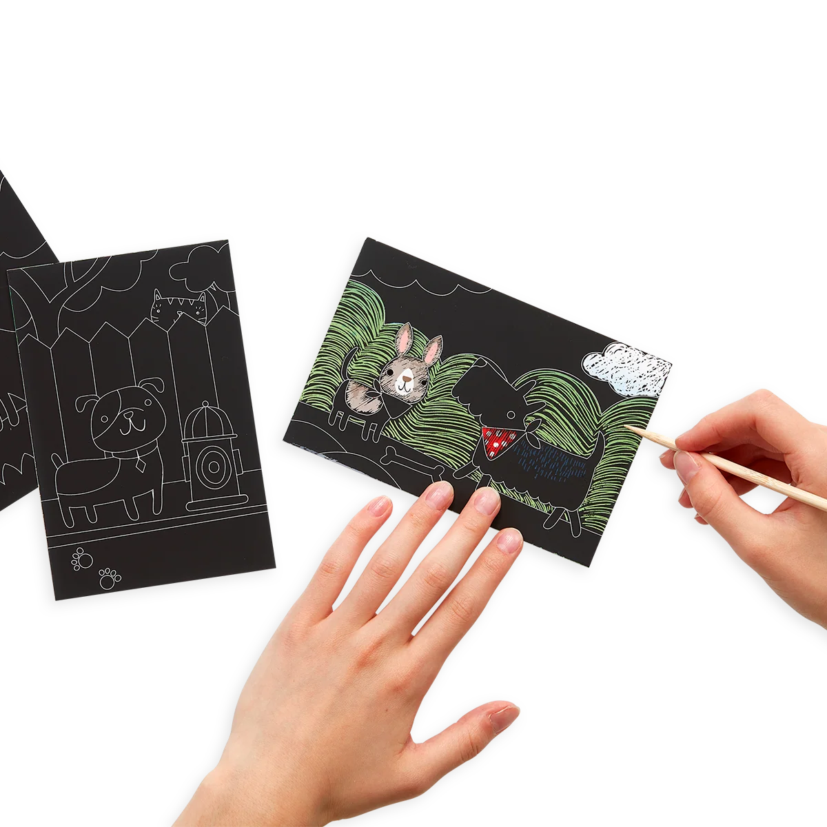 Scratch and Scribble Mini Scratch Art Kit - Playful Pups - 6 Cards