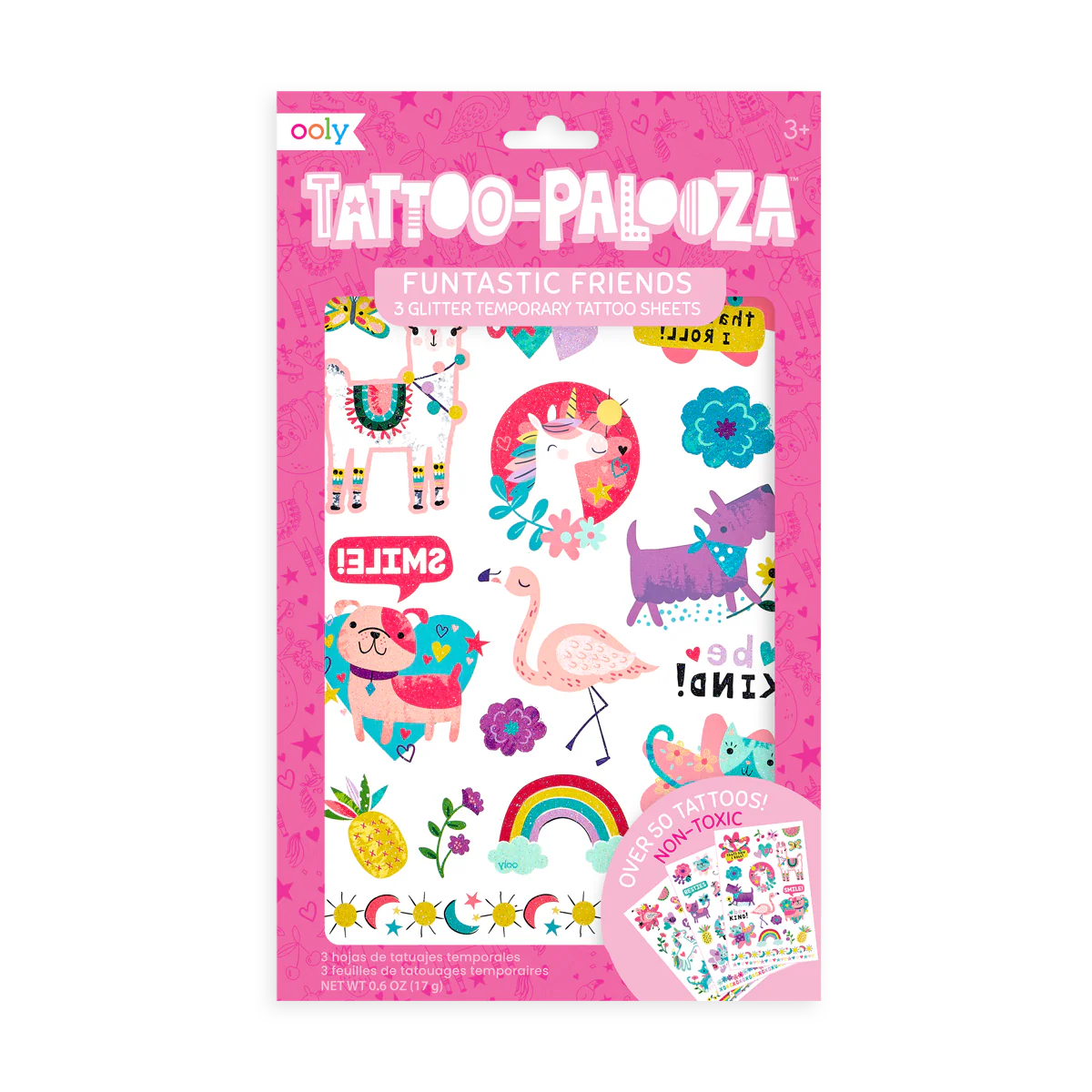 Tattoo-Palooza Temporary Tattoos - Funtastic Friends - 3 Sheets