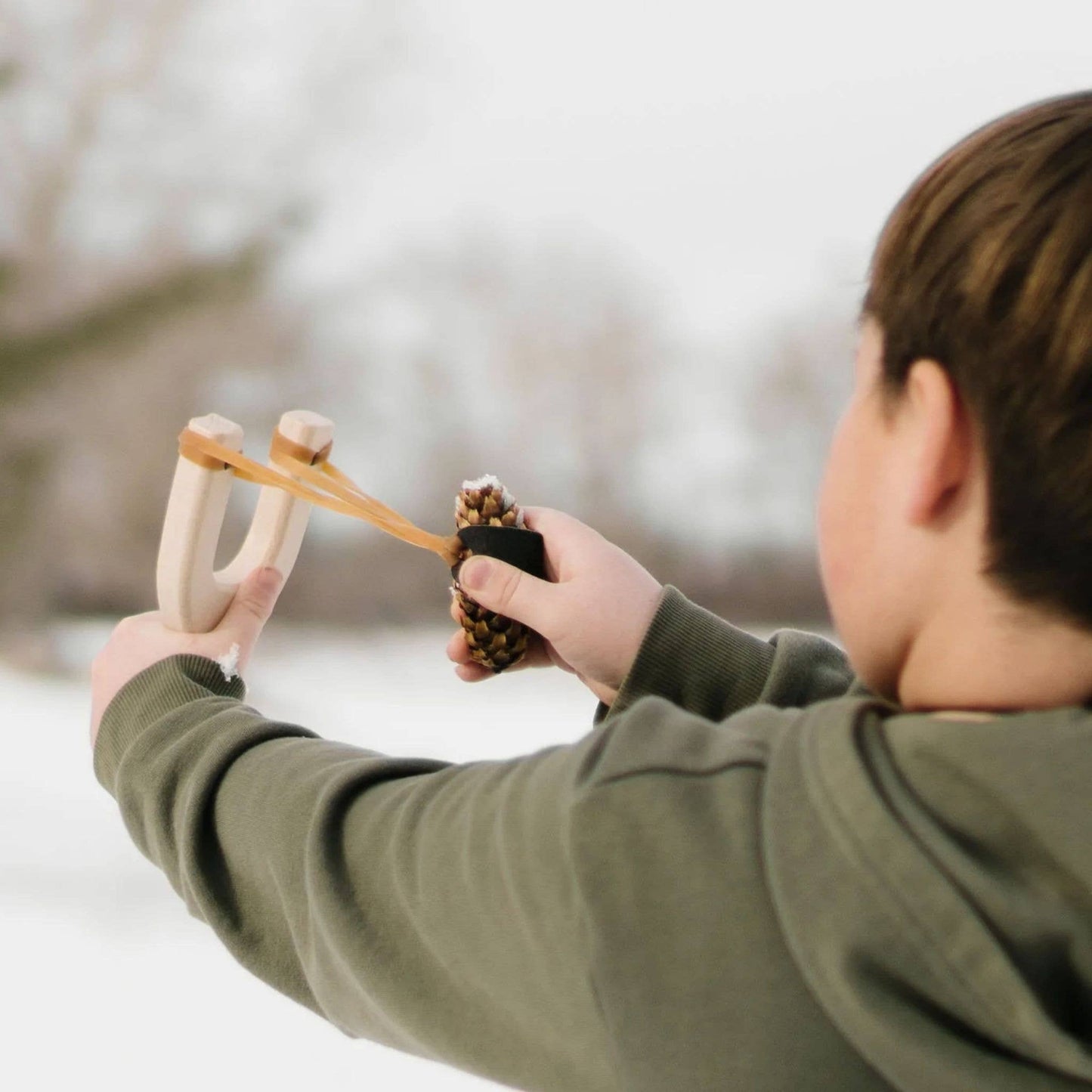 Kids Slingshot & Target Set Outdoor Backyard Toy