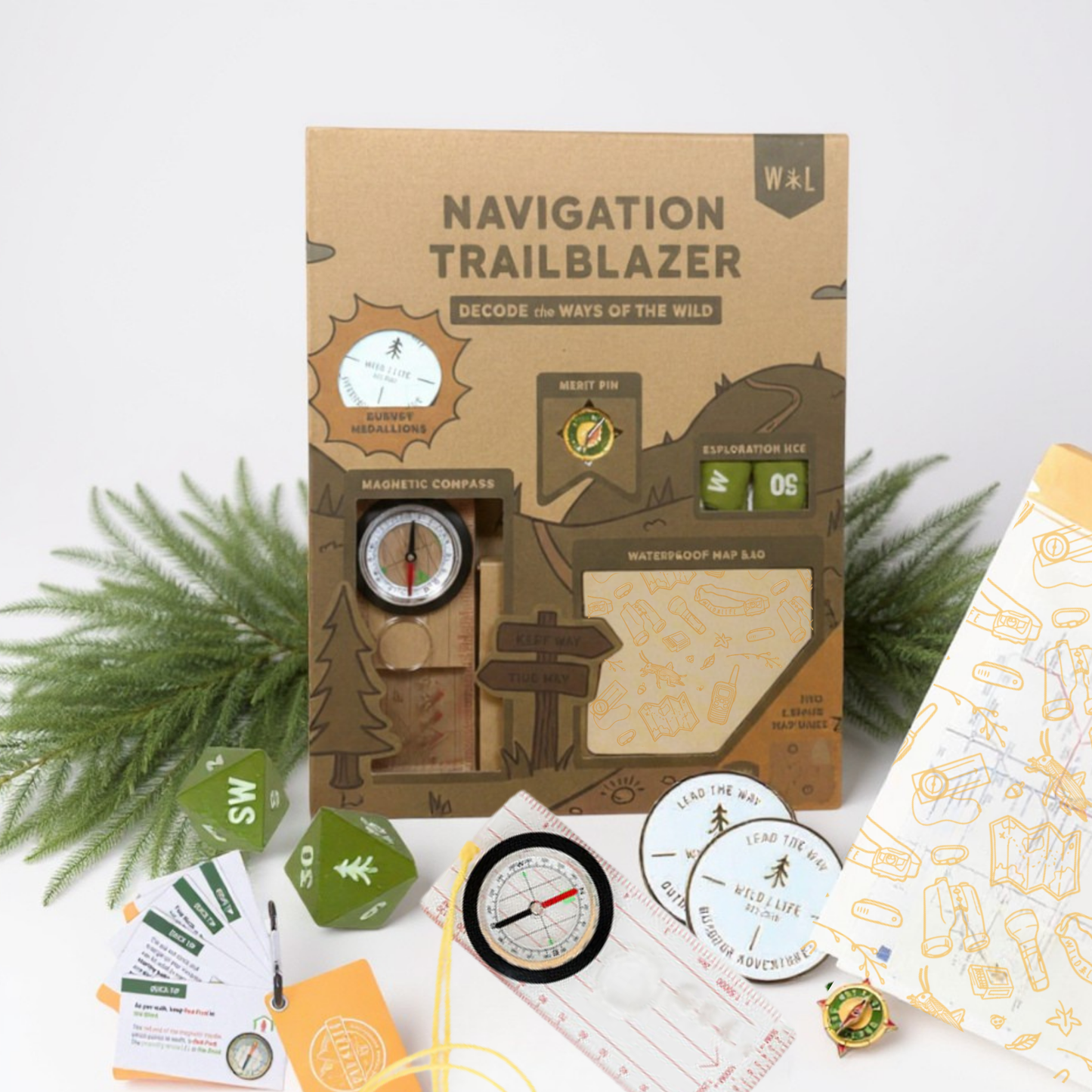Kids Navigation Kit Compass Map Skills Adventure Set