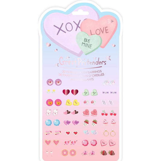 Great Pretenders Candy Heart Love Sticker Earrings