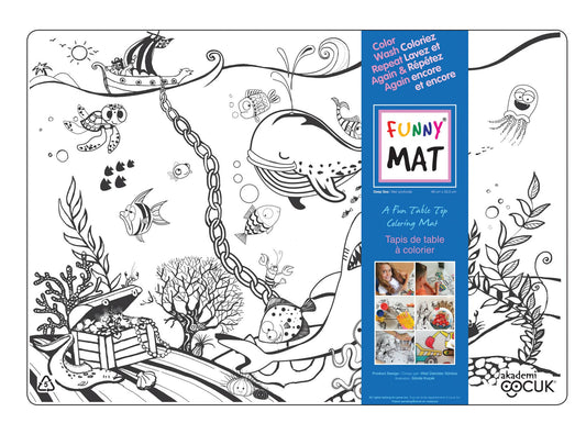 Table top coloring mat, deep sea
