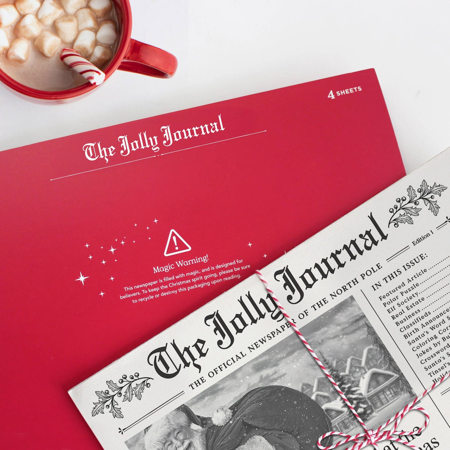 4pk Christmas Newspaper Gift Wrap Sheets - The Jolly Journal