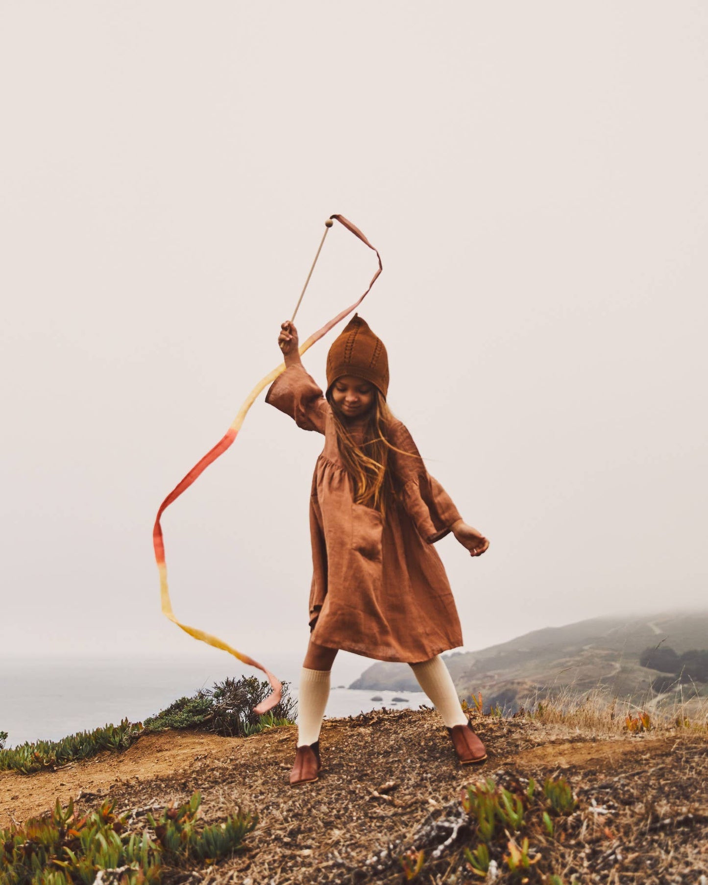 Boho Silk & Wood Streamer - Wand for Pretend Play