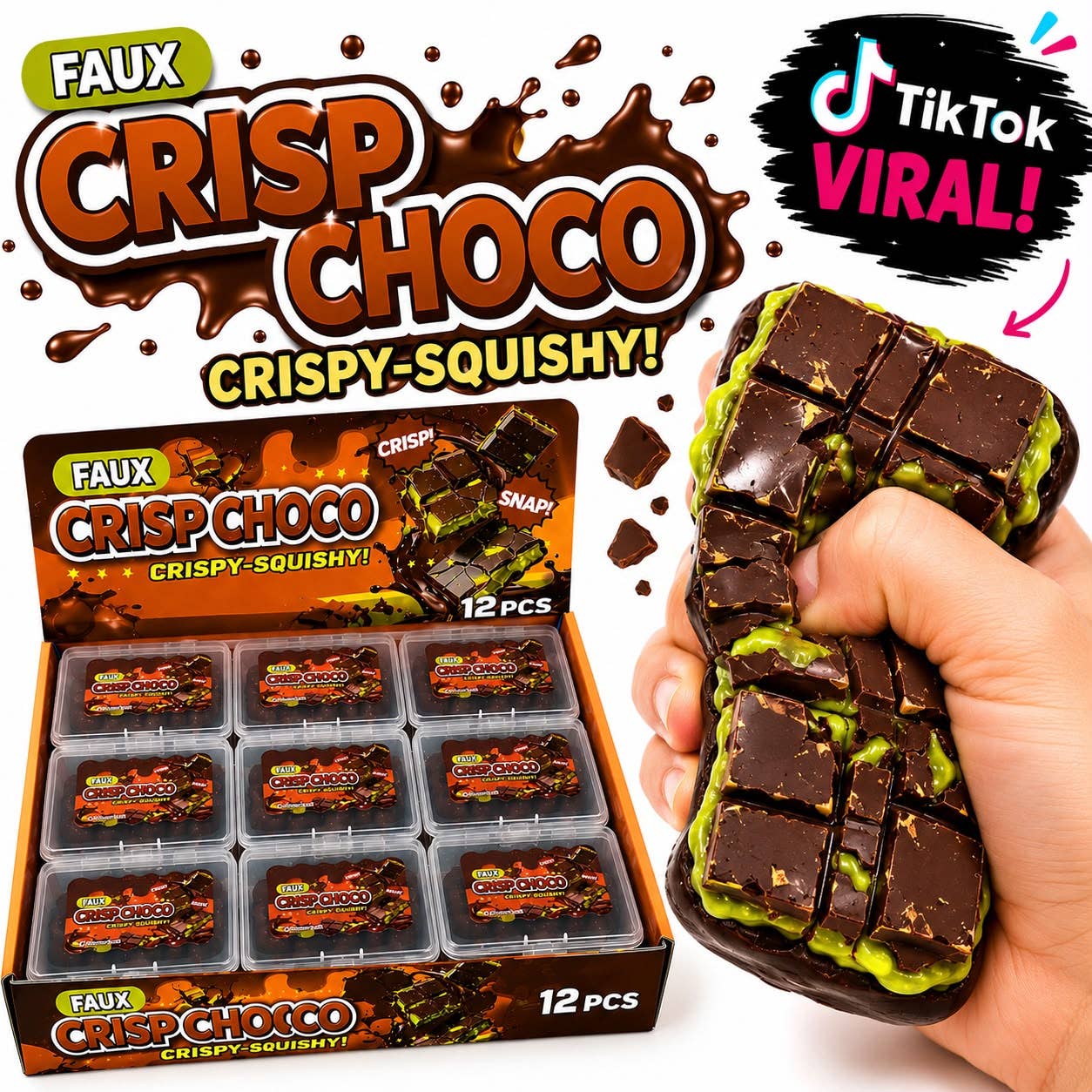 Faux Crisp Choco – Crispy-Squishy Chocolate ASMR Toy