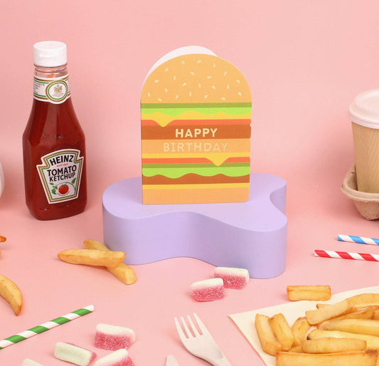 Cheeseburger Shaped Birthday Card