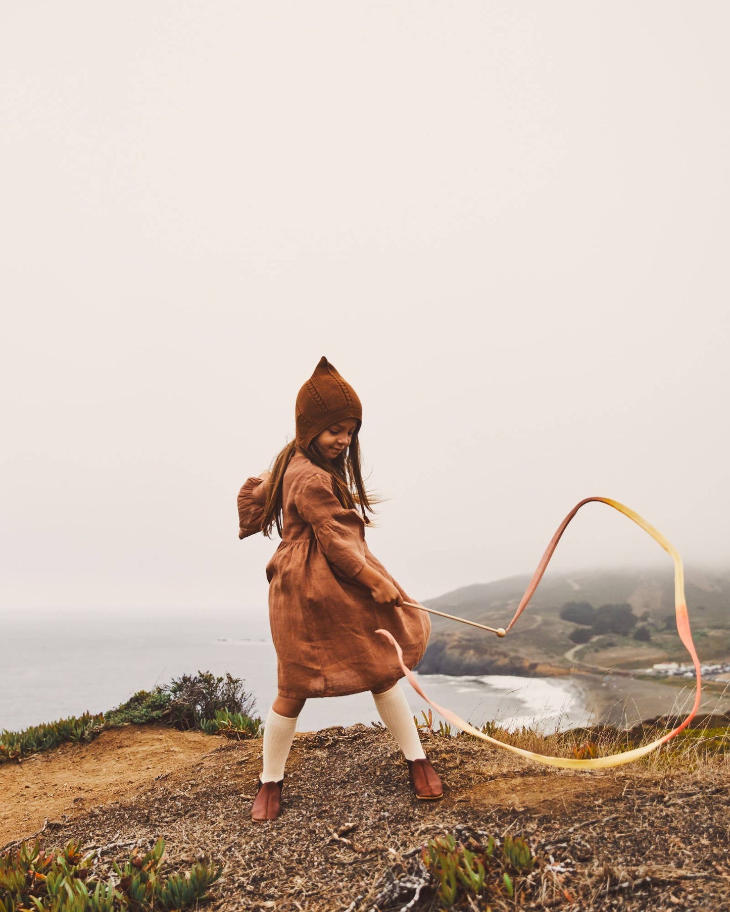 Boho Silk & Wood Streamer - Wand for Pretend Play