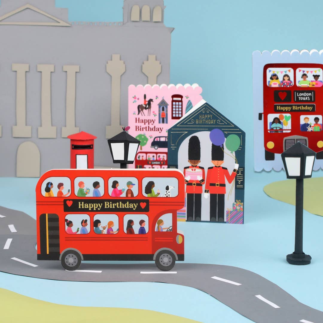 London Bus Die-Cut Birthday Card